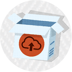 Illustration of stylised software packaging - denoting off-the-shelf software