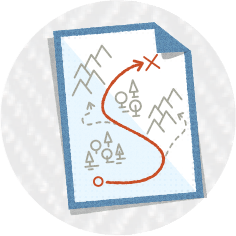 Illustration of stylised map - denoting an IT roadmap